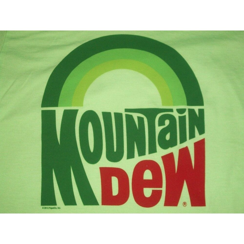 Mountain Dew TNT L Woman's Tshirt Mt Rainbow Green Soda Pop Large LG